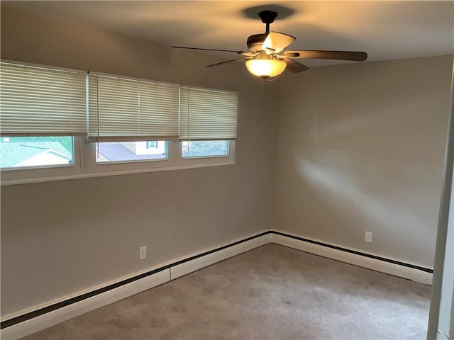634 Idaho Ave, Verona, PA 15147 - carpeted spare room with healthy amount of natural light, a ceiling fan, and baseboard heating