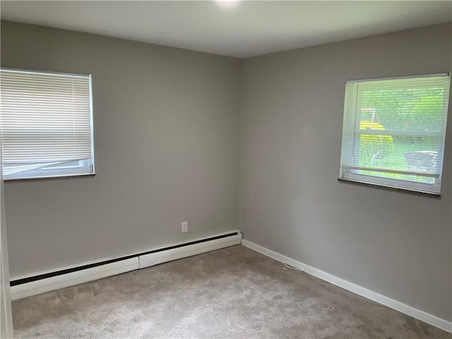 634 Idaho Ave, Verona, PA 15147 - spare room with a baseboard radiator, carpet flooring, and healthy amount of natural light