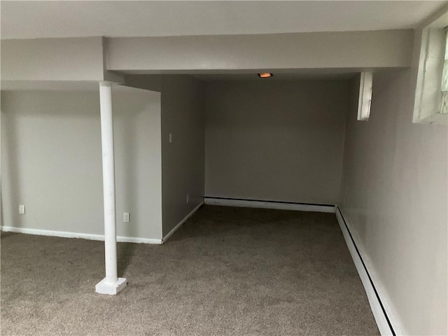 634 Idaho Ave, Verona, PA 15147 - finished basement featuring carpet floors and a baseboard radiator