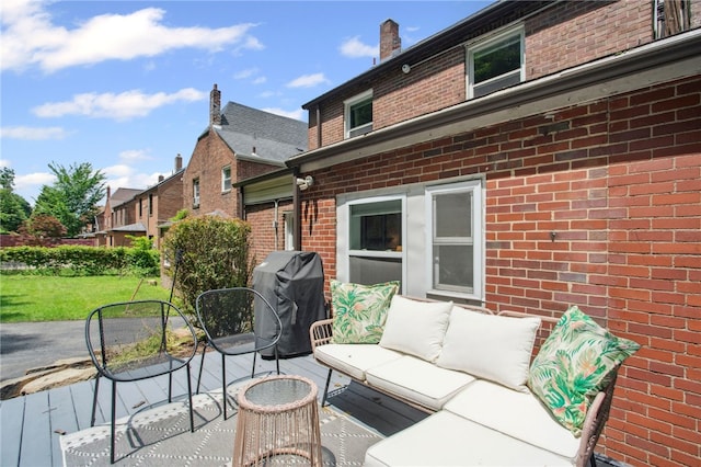3863 Beechwood Blvd, Greenfield, PA 15217 - deck featuring area for grilling, an outdoor living space, and a patio