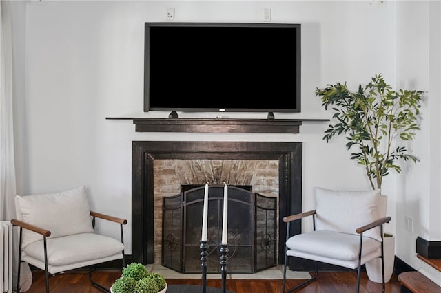 3863 Beechwood Blvd, Greenfield, PA 15217 - detailed view of a fireplace with flush hearth and wood finished floors