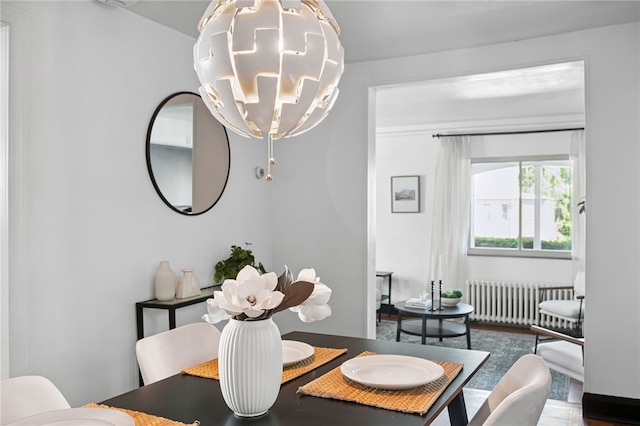 3863 Beechwood Blvd, Greenfield, PA 15217 - dining space with radiator heating unit and a chandelier
