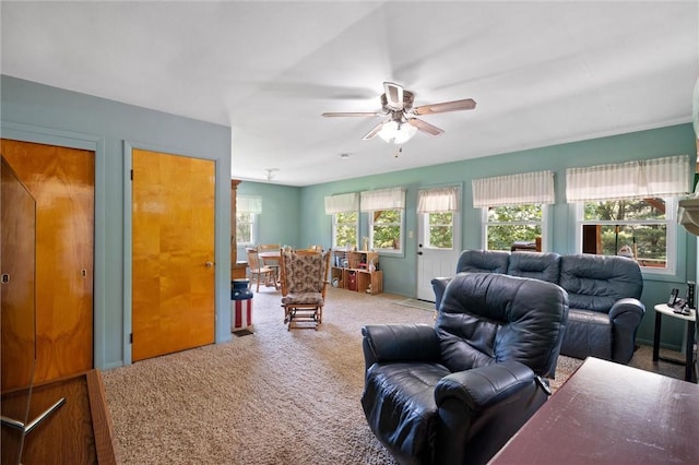 817 E Jamestown Rd, Green Twp, PA 16134 - living area with carpet flooring and ceiling fan