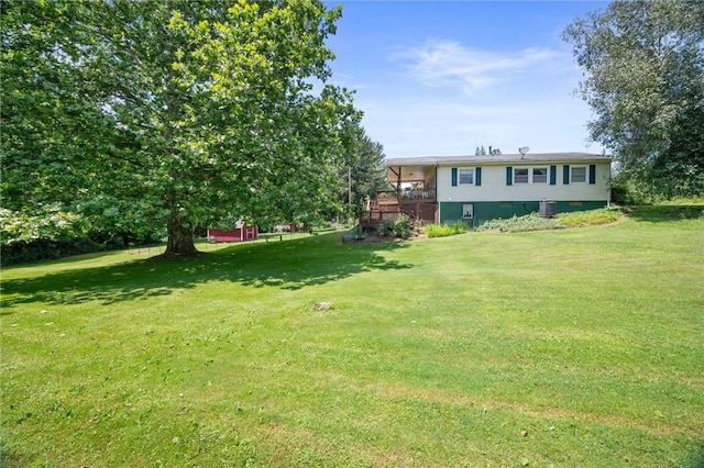 817 E Jamestown Rd, Green Twp, PA 16134 - view of green lawn with a deck