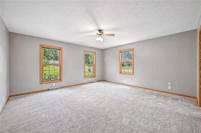 2801 Valley View Rd, South Pymatuning Twp, PA 16150 - carpeted empty room with a ceiling fan and a textured ceiling