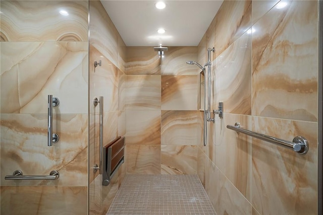316 Beaver St Unit 301, Sewickley, PA 15143 - full bath with tiled shower and recessed lighting