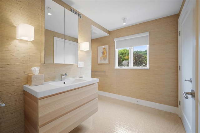 316 Beaver St Unit 301, Sewickley, PA 15143 - bathroom with vanity and baseboards