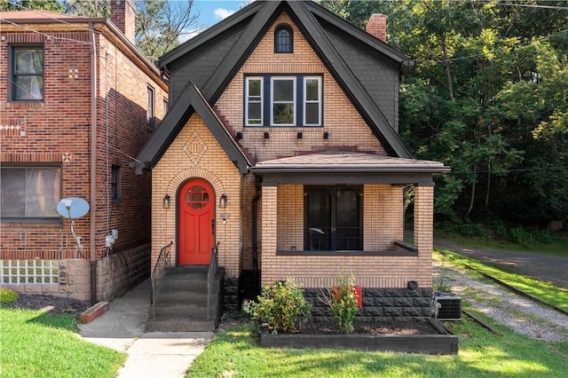 3656 Baytree, Observatory Hill, PA 15214 - view of front of house with a chimney, brick siding, and covered porch