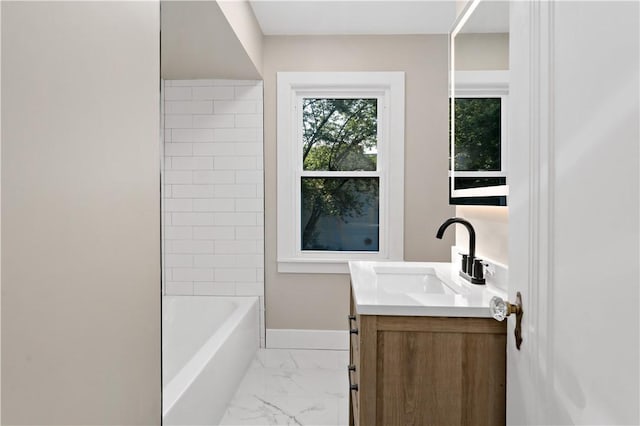 3656 Baytree, Observatory Hill, PA 15214 - bathroom with vanity and marble finish flooring