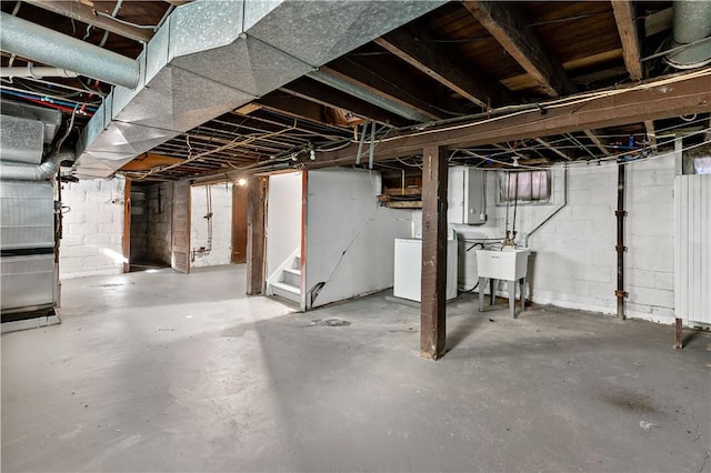 3656 Baytree, Observatory Hill, PA 15214 - unfinished below grade area featuring washer / clothes dryer and stairway