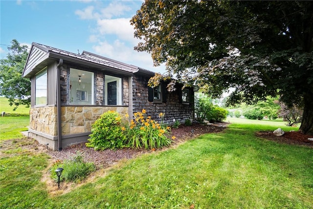 115 Muddy Creek Dr, Center Twp, PA 16001 - view of front facade with a front lawn and stone siding