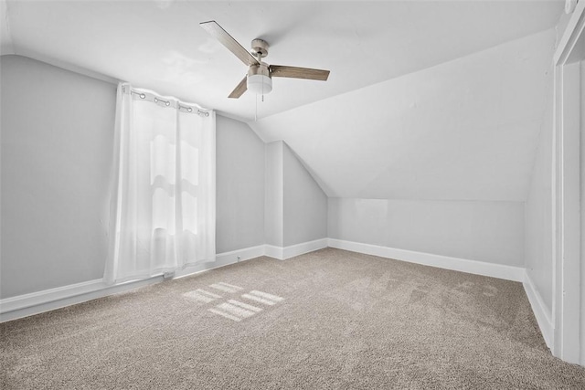 11 Walnut St, Crafton, PA 15205 - additional living space featuring vaulted ceiling, carpet flooring, and a ceiling fan