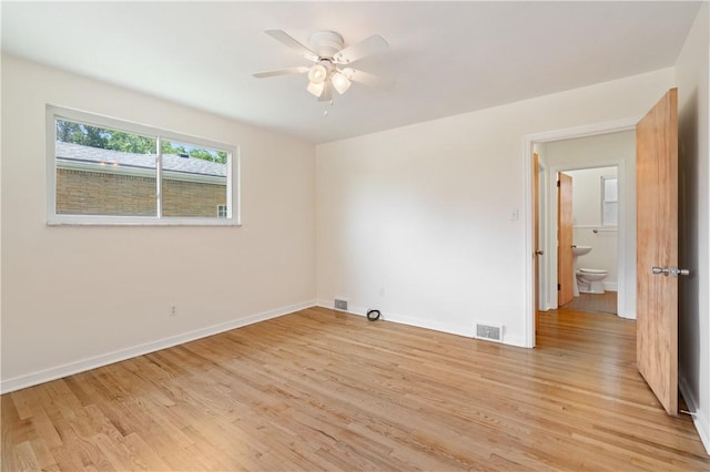 6623 Rosemoor St, Squirrel Hill, PA 15217 - spare room featuring light wood-style flooring and ceiling fan