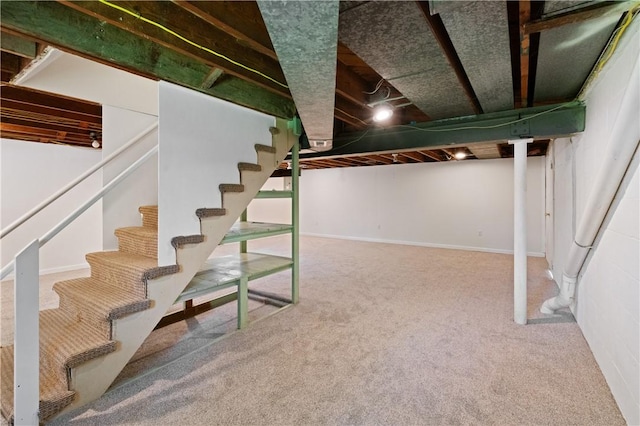 6623 Rosemoor St, Squirrel Hill, PA 15217 - finished basement with stairway and carpet