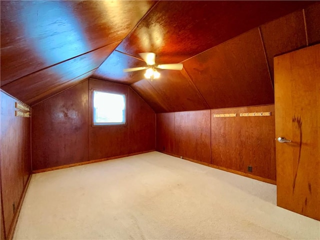 90 Steubenville Pike, Hanover Twp, PA 15021 - additional living space featuring carpet, a ceiling fan, lofted ceiling, and wooden walls