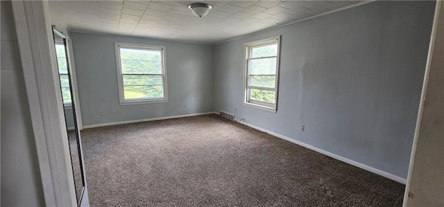 705 Carlisle St, New Castle, PA 16101 - spare room featuring ornamental molding and carpet floors