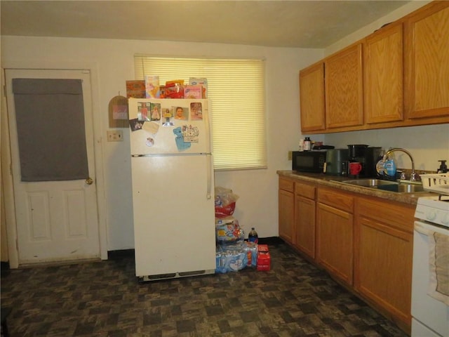5203 Wilson Ct, Clairton, PA 15025 - kitchen with white appliances and brown cabinetry