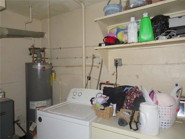 5203 Wilson Ct, Clairton, PA 15025 - washroom featuring electric water heater and independent washer and dryer
