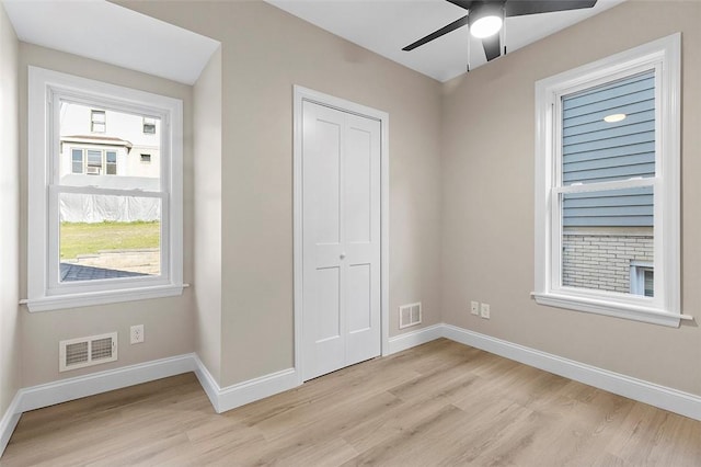 241 S Starr Ave, Avalon, PA 15202 - unfurnished bedroom featuring light wood-style flooring, a closet, and ceiling fan