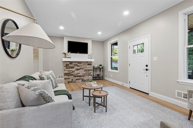 241 S Starr Ave, Avalon, PA 15202 - living room featuring wood finished floors and recessed lighting