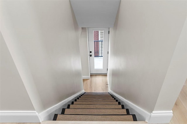 241 S Starr Ave, Avalon, PA 15202 - staircase featuring baseboards and wood finished floors