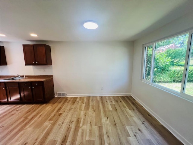 543 Burton Dr, Penn Hills, PA 15235 - kitchen featuring light wood-style floors and dark brown cabinets