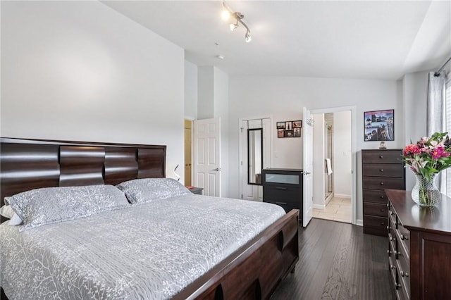 10495 Timber Edge Dr, Mccandless, PA 15090 - bedroom featuring dark wood-style flooring and high vaulted ceiling
