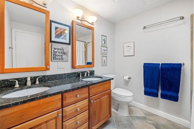 32 Canter Dr, Sewickley Hills Boro, PA 15143 - full bath featuring double vanity, tile patterned floors, and a shower with curtain