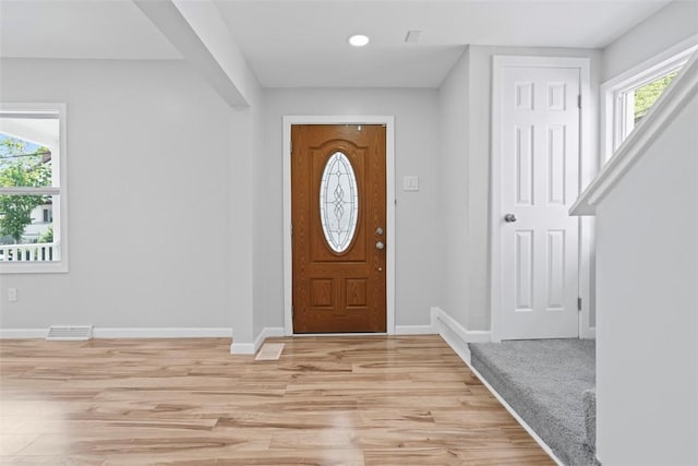 1106 Wade St, Aliquippa, PA 15001 - foyer with light wood-style flooring and recessed lighting