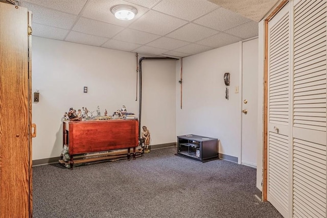 4044 Tuxey Ave, Brentwood, PA 15227 - sitting room featuring carpet flooring and a drop ceiling