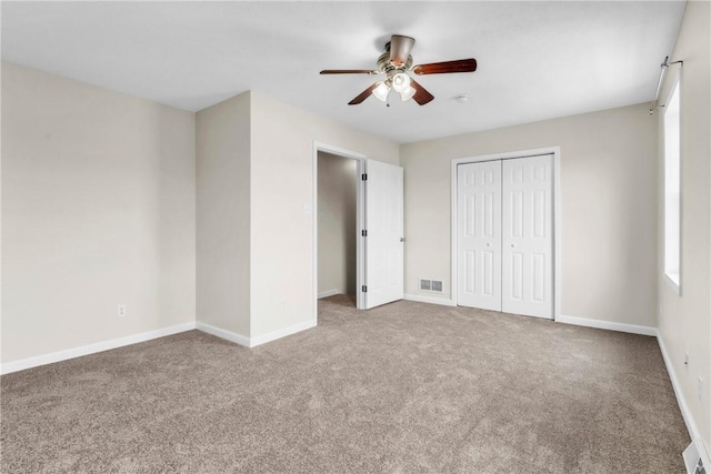 1109 Mary Ann, South Side, PA 15203 - unfurnished bedroom featuring carpet, a closet, and a ceiling fan