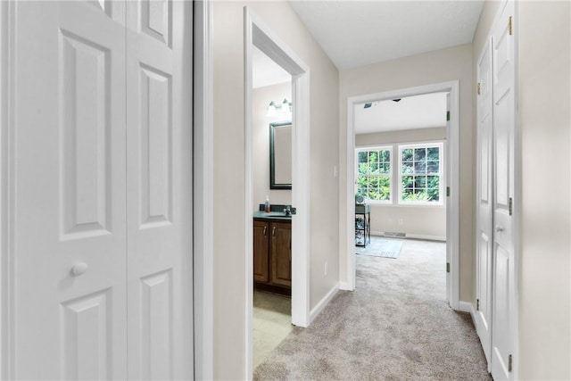 1109 Mary Ann, South Side, PA 15203 - hallway with light colored carpet and baseboards