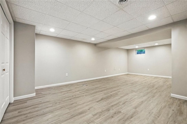 109 Hamilton Ct, Economy, PA 15005 - finished basement with light wood-style floors, a drop ceiling, and recessed lighting