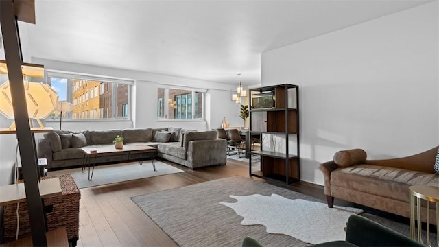128 N Craig St Unit 505, Oakland, PA 15213 - living area with healthy amount of natural light and hardwood / wood-style floors