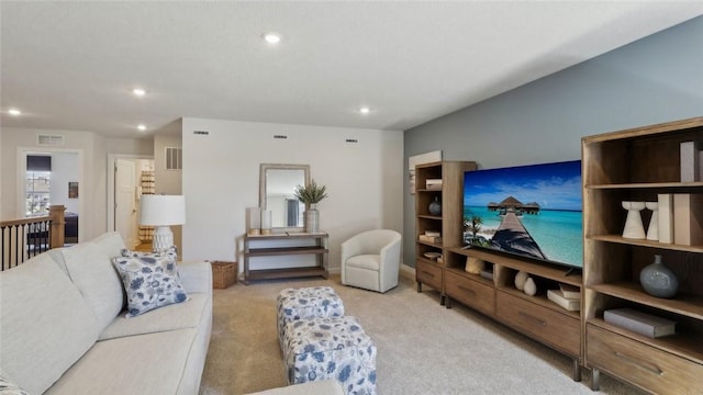 412 Barons Ct, Peters Twp, PA 15367 - carpeted living area featuring recessed lighting