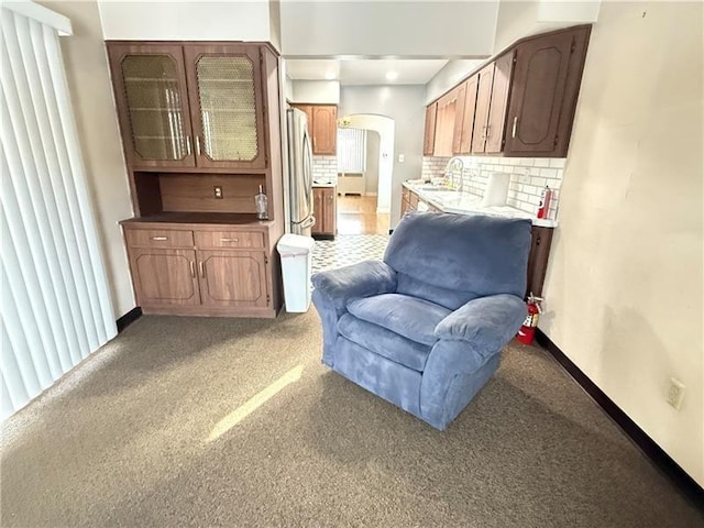 1606 Maryland Ave, West Mifflin, PA 15122 - sitting room featuring light carpet and arched walkways