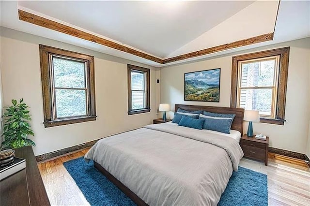 9502 Frankstown, Penn Hills, PA 15235 - bedroom featuring multiple windows, vaulted ceiling, and wood finished floors
