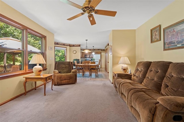 4581 Bakerstown Culmerville Rd, West Deer, PA 15044 - living area with light colored carpet and ceiling fan