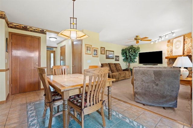4581 Bakerstown Culmerville Rd, West Deer, PA 15044 - dining room with light tile patterned floors and ceiling fan