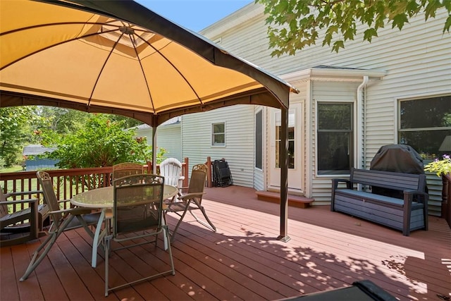 4581 Bakerstown Culmerville Rd, West Deer, PA 15044 - wooden terrace featuring a gazebo and outdoor dining space