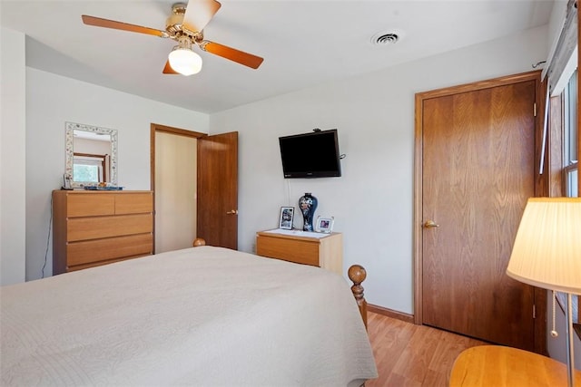 4581 Bakerstown Culmerville Rd, West Deer, PA 15044 - bedroom with light wood-type flooring and a ceiling fan