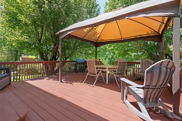 4581 Bakerstown Culmerville Rd, West Deer, PA 15044 - wooden deck featuring a gazebo and outdoor dining space