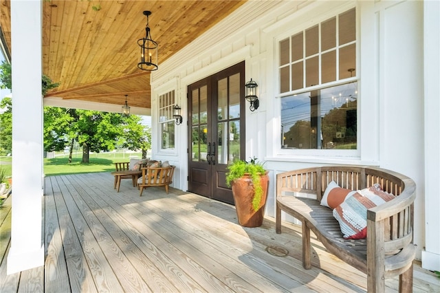 3901 Bakerstown Rd, Richland, PA 15044 - wooden porch with french doors