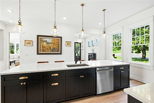 3901 Bakerstown Rd, Richland, PA 15044 - kitchen with dishwasher, dark cabinets, light countertops, healthy amount of natural light, and recessed lighting