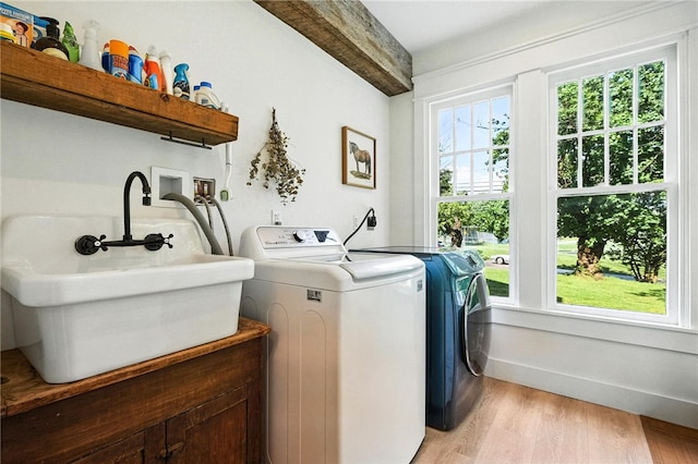 3901 Bakerstown Rd, Richland, PA 15044 - laundry area featuring washing machine and clothes dryer and light wood finished floors