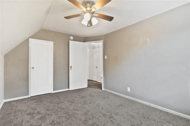21 Garden Ter, Churchill Boro, PA 15221 - unfurnished bedroom with carpet, lofted ceiling, and a ceiling fan
