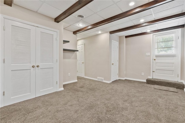 21 Garden Ter, Churchill Boro, PA 15221 - below grade area featuring carpet, recessed lighting, and a drop ceiling