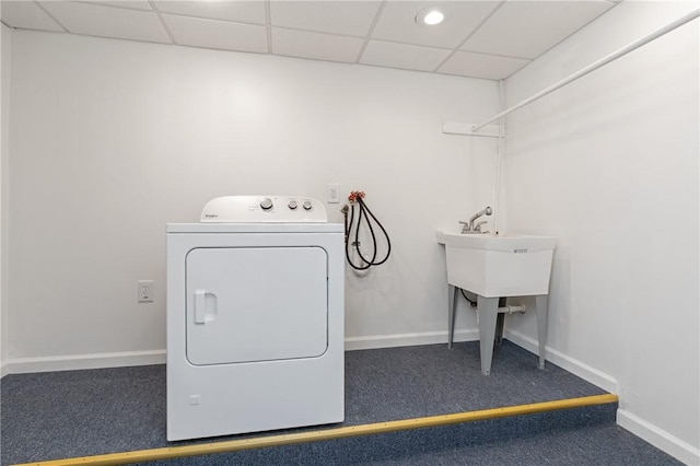 21 Garden Ter, Churchill Boro, PA 15221 - laundry room with washer / dryer and carpet floors
