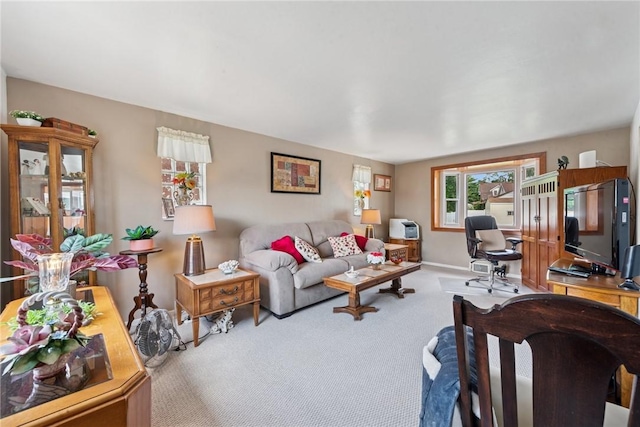 1417 Riverview Dr, Verona, PA 15147 - living room with carpet floors and baseboards