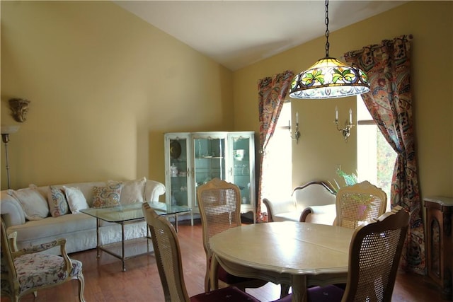 104 Victoria Dr, North Strabane, PA 15317 - dining room featuring wood finished floors and lofted ceiling